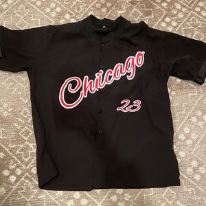Oversized jersey type button down streetwear shirt